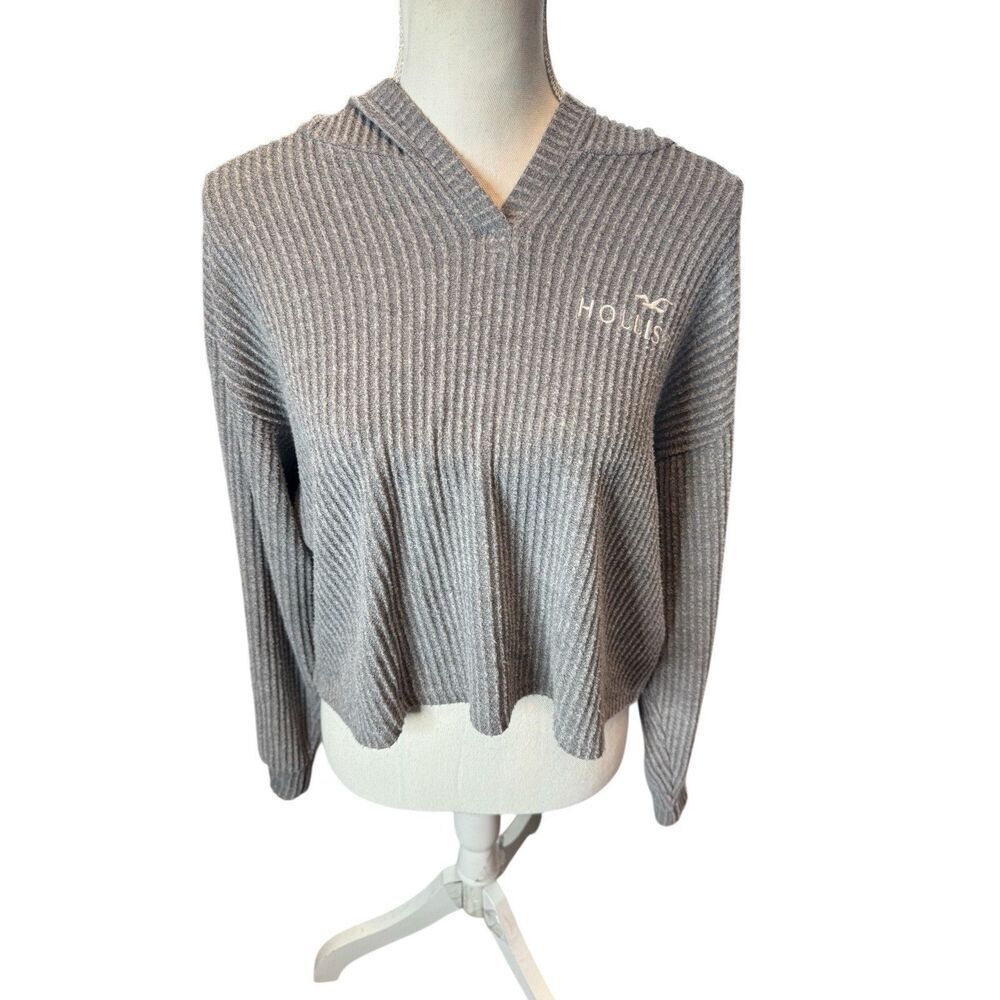 Hollister Y2K Ribbed Cropped Sweatshirt 80’s Rare Find Size Medium